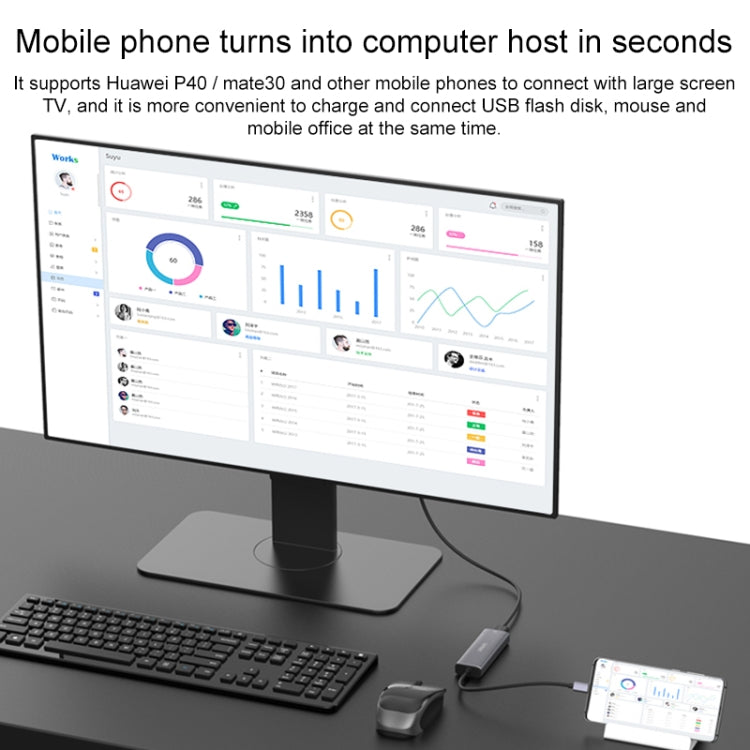 Onten OT-95123 5 in 1 Multifunctional Type-C + USB + HDMI Docking Station, Cable Length: 145mm(Silver) - Computer & Networking by Onten | Online Shopping UK | buy2fix