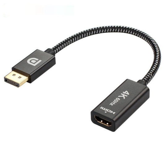 4K 60Hz DisplayPort Male to HDMI Female Adapter Cable (Silver+Black) -  by buy2fix | Online Shopping UK | buy2fix