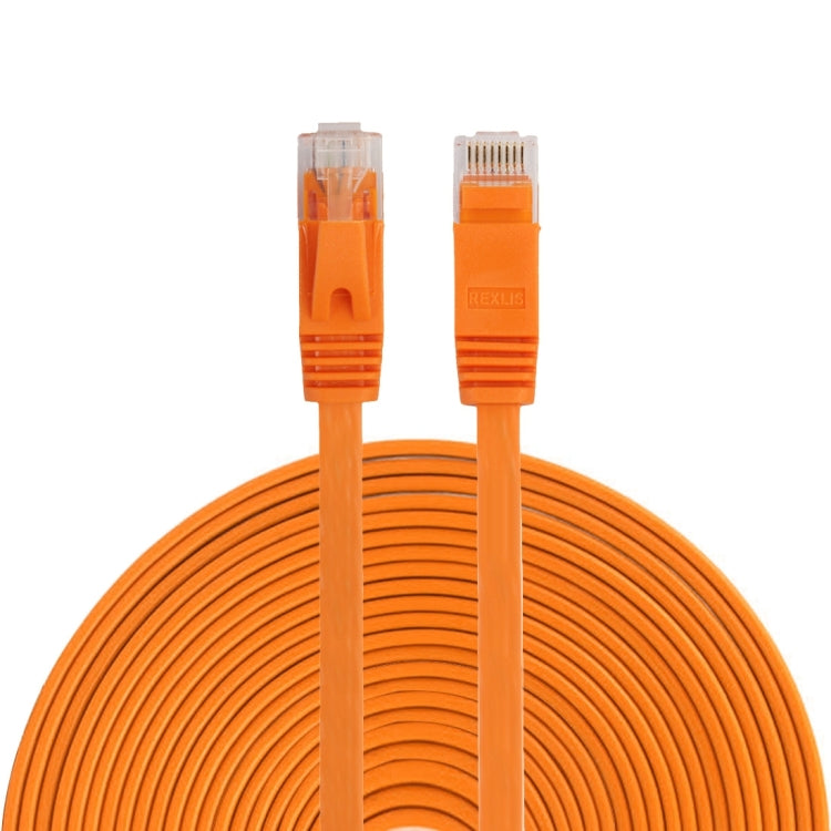 15m CAT6 Ultra-thin Flat Ethernet Network LAN Cable, Patch Lead RJ45 (Orange) - Lan Cable and Tools by buy2fix | Online Shopping UK | buy2fix