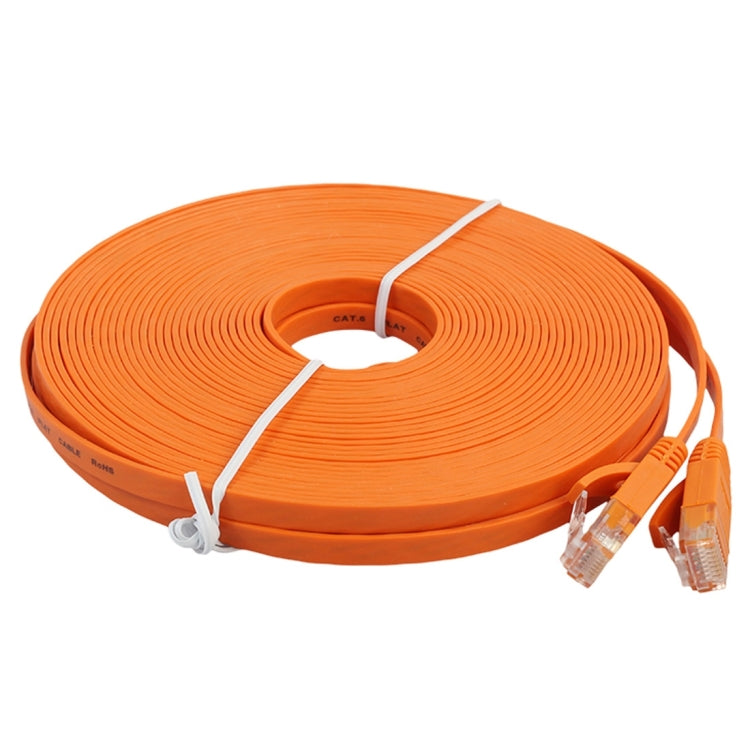 15m CAT6 Ultra-thin Flat Ethernet Network LAN Cable, Patch Lead RJ45 (Orange) - Lan Cable and Tools by buy2fix | Online Shopping UK | buy2fix