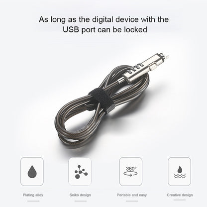 Universal USB Interface Laptop Security Lock - Gadget by buy2fix | Online Shopping UK | buy2fix