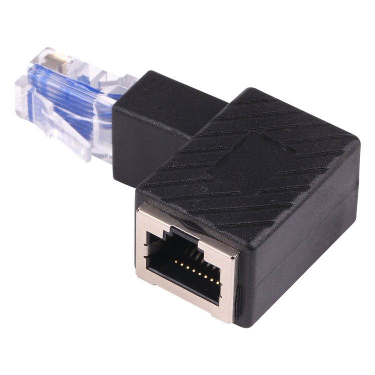 RJ45 Male to Female Converter 90 Degrees Extension Adapter for Cat5 Cat6 LAN Ethernet Network Cable - Lan Cable and Tools by buy2fix | Online Shopping UK | buy2fix