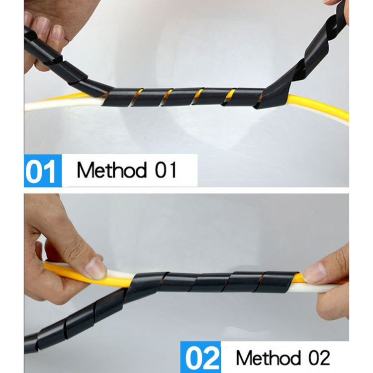 15m PE Spiral Pipes Wire Winding Organizer Tidy Tube, Nominal Diameter: 6mm(Black) - Cable Ties & Organizers by buy2fix | Online Shopping UK | buy2fix