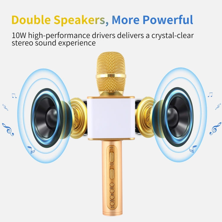 SDRD SD-08 Double Speakers High Sound Quality Handheld KTV Karaoke Recording Bluetooth Wireless Condenser Microphone(Gold) - Consumer Electronics by buy2fix | Online Shopping UK | buy2fix