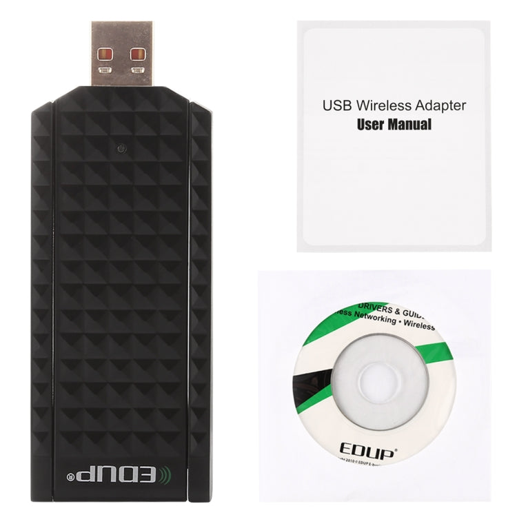 EDUP EP-AC1625 600Mbps 2.4G / 5.8GHz Dual Band Wireless 11AC USB 2.0 Adapter Network Card with 2 Antennas for Laptop / PC(Black) - USB Network Adapter by EDUP | Online Shopping UK | buy2fix