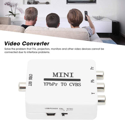 Mini YPBPR to CVBS Video Converter Component AV Adapter for TV / Projector / Monitor(White) - Converter by buy2fix | Online Shopping UK | buy2fix