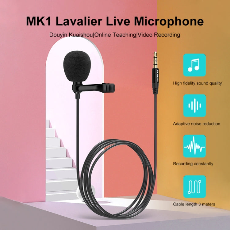 awei MK1 Lavalier Microphone - Consumer Electronics by awei | Online Shopping UK | buy2fix