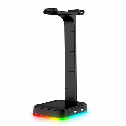 RGBD9 Colorful Glowing Gaming Headset Display Stand with Charging + Data Transmission Dual USB Interface (Black) - Apple Accessories by buy2fix | Online Shopping UK | buy2fix