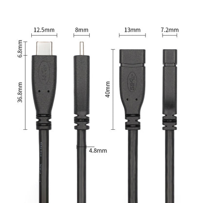 USB 3.1 Type-C / USB-C Male to Type-C / USB-C Female Gen2 Adapter Cable, Length: 50cm - Computer & Networking by buy2fix | Online Shopping UK | buy2fix