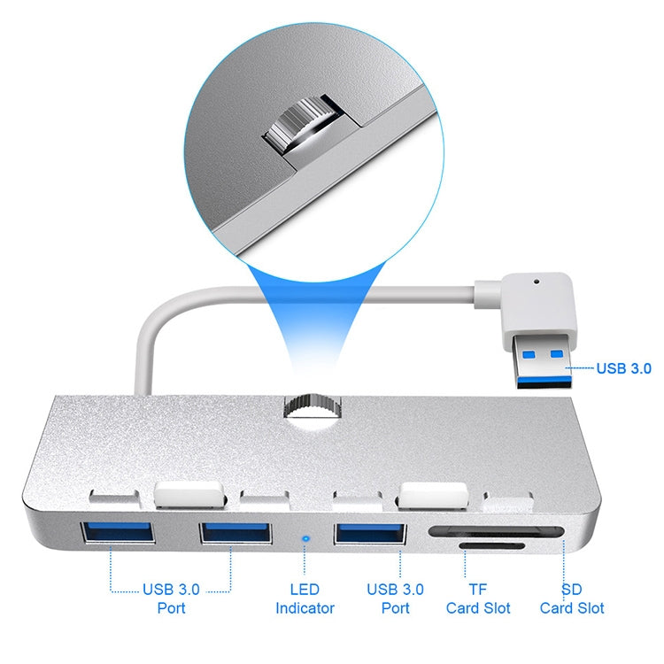 Rocketek For iMac USB3.0 x 3 + SD / TF Multi-function HUB Expansion Dock - USB HUB by ROCKETEK | Online Shopping UK | buy2fix