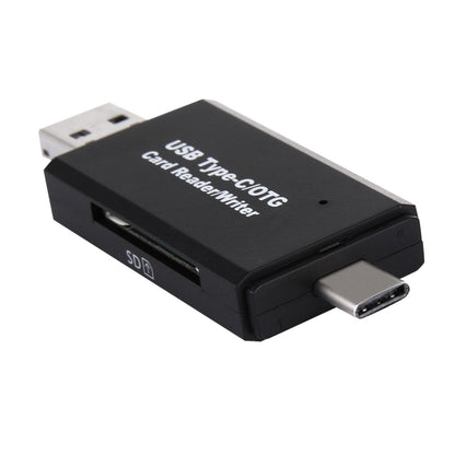 3 in 1 USB-C / Type-C 3.1 to USB 2.0 + Micro USB + SD(HC) + Micro SD Card Reader Adapter with OTG Function(Black) - U Disk & Card Reader by buy2fix | Online Shopping UK | buy2fix