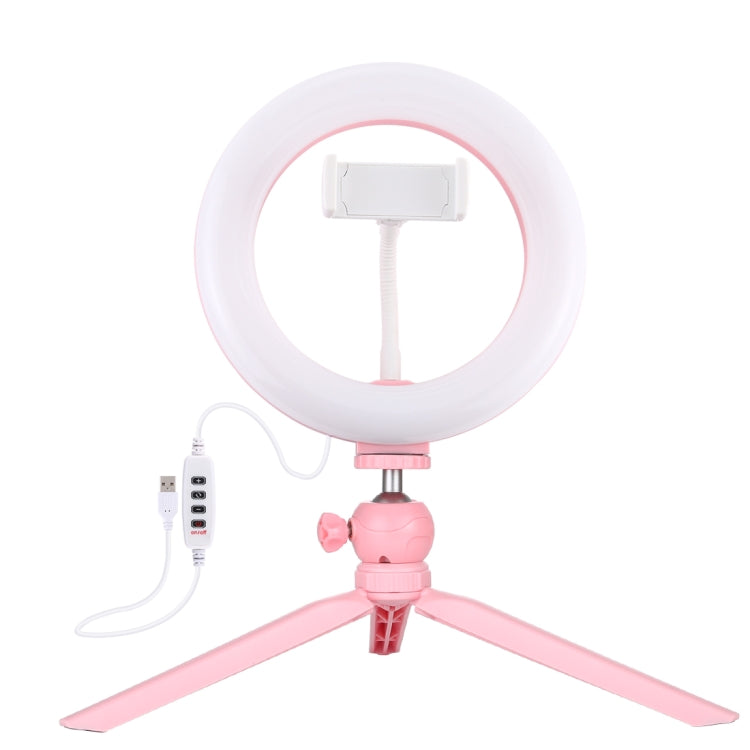 PULUZ 7.9 inch 20cm Light + Desktop Tripod Mount USB 3 Modes Dimmable Dual Color Temperature LED Curved Light Ring Vlogging Selfie Beauty Photography Video Lights with Phone Clamp(Pink) - Ring Light by PULUZ | Online Shopping UK | buy2fix