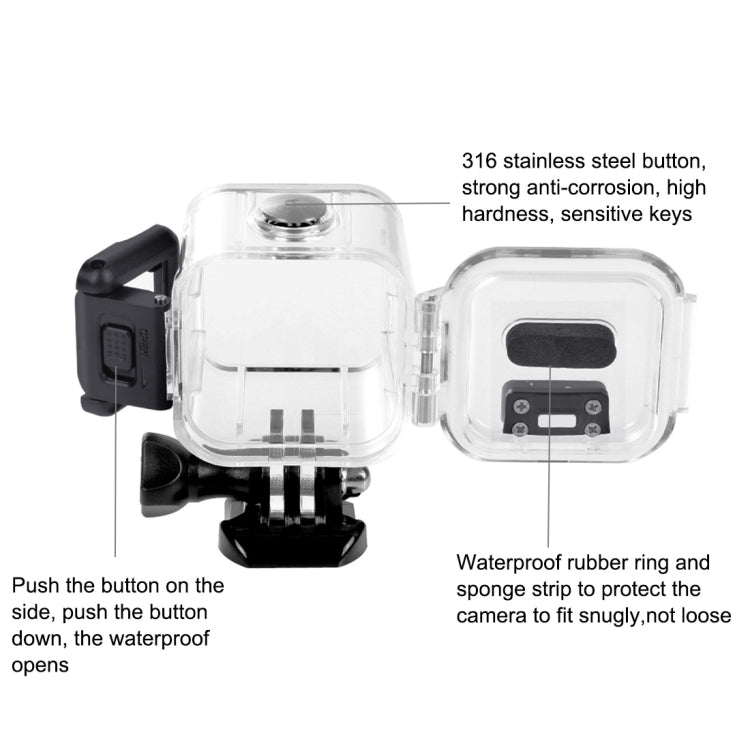 PULUZ 45m Underwater Waterproof Housing Diving Protective Case for GoPro HERO5 Session /HERO4 Session /HERO Session, with Buckle Basic Mount & Screw - Waterproof Cases by PULUZ | Online Shopping UK | buy2fix