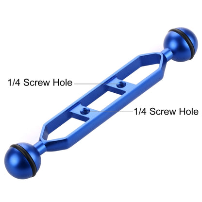 PULUZ 7.0 inch 17.7cm Aluminum Alloy Dual Balls Arm, Ball Diameter: 25mm(Blue) - Diving Accessories by PULUZ | Online Shopping UK | buy2fix