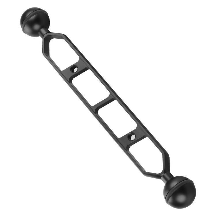 PULUZ 9.0 inch 22.8cm Aluminum Alloy Dual Balls Arm, Ball Diameter: 25mm(Black) - Diving Accessories by PULUZ | Online Shopping UK | buy2fix