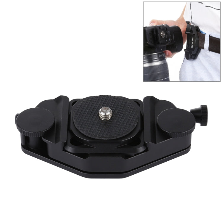 PULUZ Capture Camera Clip CNC Aluminum Alloy Quick Release Clip with Plate (Black) - Camera Accessories by PULUZ | Online Shopping UK | buy2fix