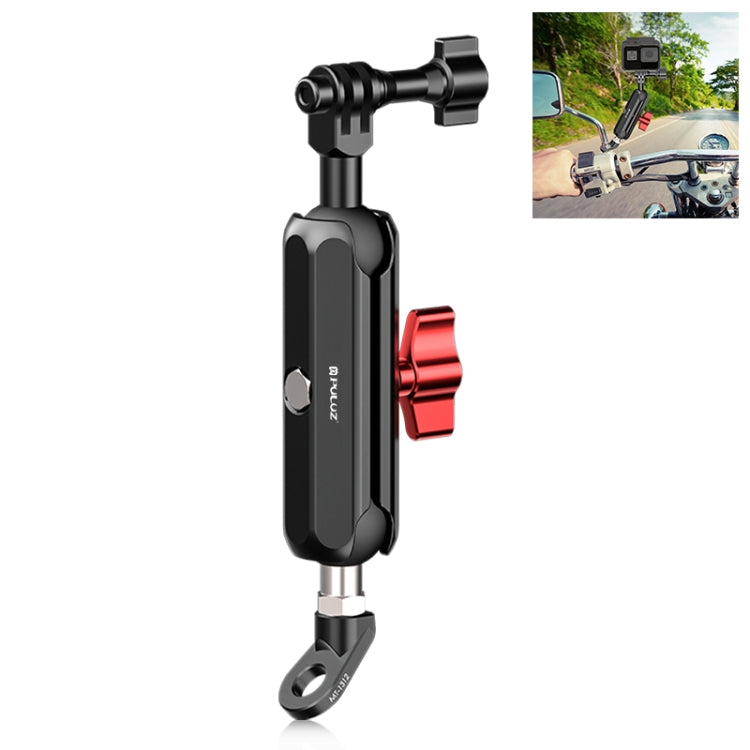 PULUZ Motorcycle Rearview Oblique CNC Metal Magic Arm Rod Mount - Bicycle Handlebar Mount by PULUZ | Online Shopping UK | buy2fix