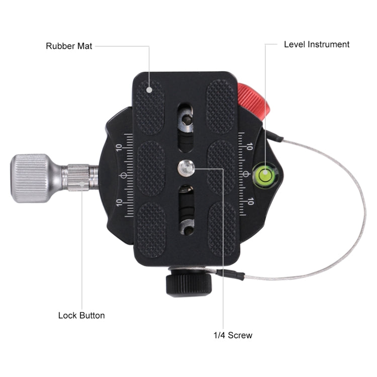 PULUZ Aluminum Alloy Panoramic Indexing Rotator Ball Head with Quick Release Plate for Camera Tripod Head - Tripod Heads by PULUZ | Online Shopping UK | buy2fix