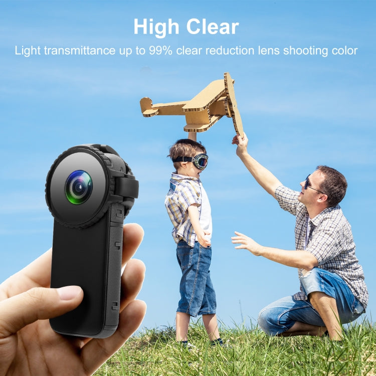 PULUZ Upgrade Lens Guard Protective Glass Cover for Insta360 One X2(Black) - Len Accessories by PULUZ | Online Shopping UK | buy2fix