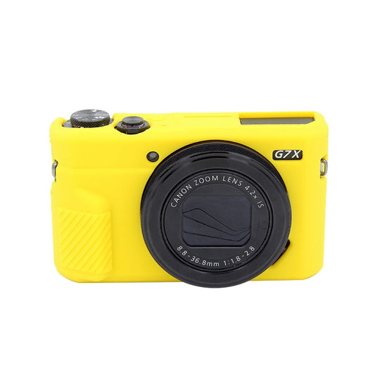 PULUZ Soft Silicone Protective Case for Canon EOS G7 X Mark II(Yellow) - Camera Accessories by PULUZ | Online Shopping UK | buy2fix