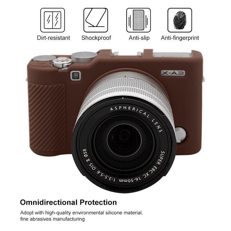 PULUZ Soft Silicone Protective Case for FUJIFILM X-A3 / X-A10(Coffee) - Protective Case by PULUZ | Online Shopping UK | buy2fix