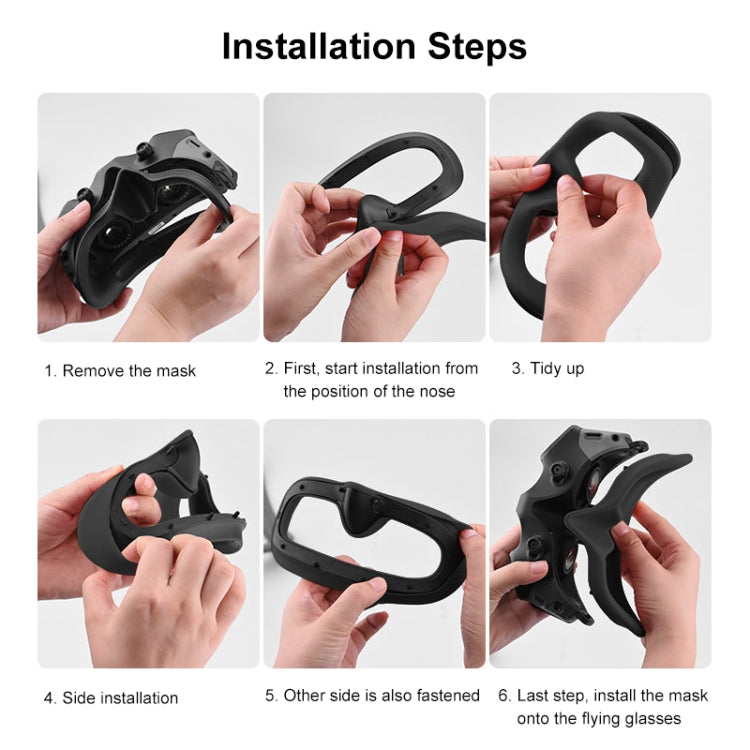 For DJI Avata Goggles 2 PULUZ Flying Eye Mask Silicone Protective Case(Black) - DJI & GoPro Accessories by PULUZ | Online Shopping UK | buy2fix
