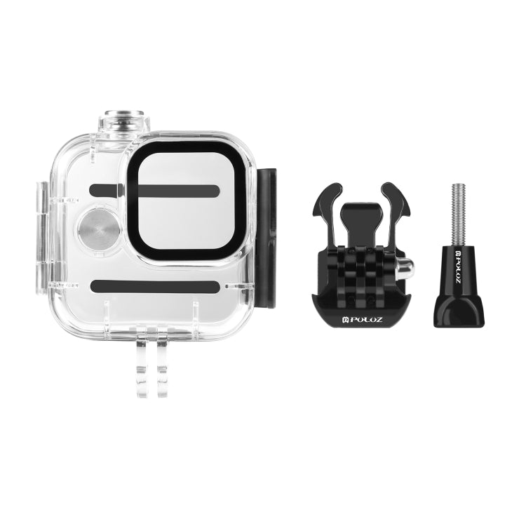 For GoPro Hero11 Black Mini PULUZ 40m Waterproof Housing Protective Case with Buckle Basic Mount & Screw (Transparent) - Waterproof Cases by PULUZ | Online Shopping UK | buy2fix