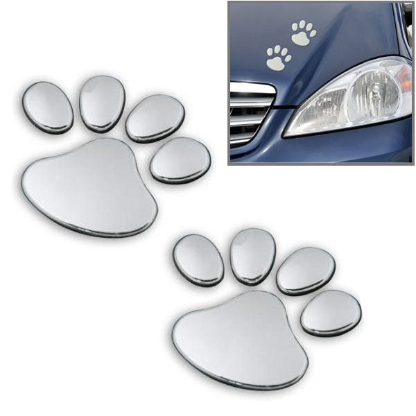 3D Footprint Pattern Car Sticker, Size: 7cm x 6cm (approx.)(Silver) - Decorative Sticker by buy2fix | Online Shopping UK | buy2fix