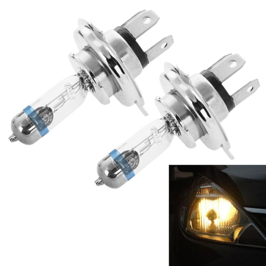 2 PCS H4 12V 60/55W P43T / 4300K / 2100lm Xenon Car Headlight Bulbs, Warm White - In Car by buy2fix | Online Shopping UK | buy2fix