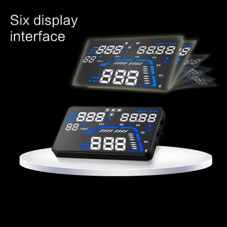 Q7 5.5 inch Car GPS HUD Vehicle-mounted Head Up Display Security System, Support Speed & Real Time & Altitude & Over Speed Alarm & Satellite Number, etc. - Head Up Display System by buy2fix | Online Shopping UK | buy2fix