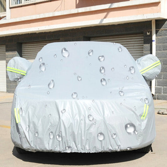 PEVA Anti-Dust Waterproof Sunproof Sedan Car Cover with Warning Strips, Fits Cars up to 4.9m(191 inch) in Length - PE Material by buy2fix | Online Shopping UK | buy2fix