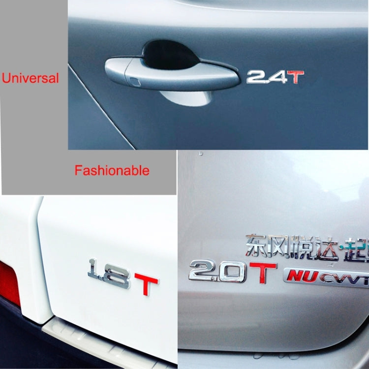 3D Universal Decal Chromed Metal 2.8T Car Emblem Badge Sticker Car Trailer Gas Displacement Identification, Size: 8.5x2.5 cm - 3D Metal Sticker by buy2fix | Online Shopping UK | buy2fix