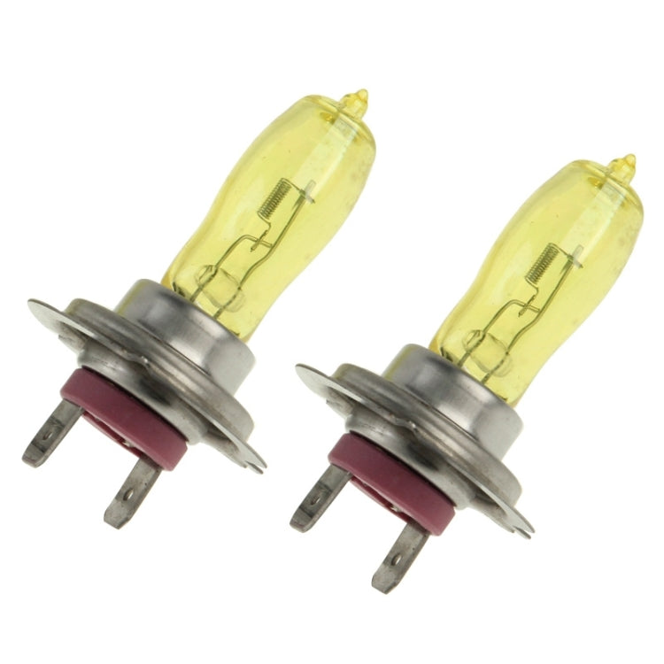 2 X H7 HOD Halogen Bulbs 12V 100W 2400 LM 3500K Yellow Light Headlights - In Car by buy2fix | Online Shopping UK | buy2fix