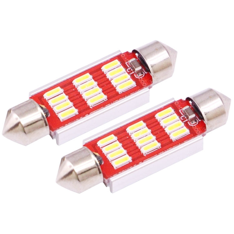 2 PCS 41mm 3.5W 180LM White Light 12 LED SMD 4014 CANBUS License Plate Reading Lights Car Light Bulb - Dome Lights by buy2fix | Online Shopping UK | buy2fix