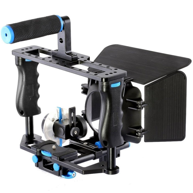 YELANGU YLG1103A-B Large Handle Video Camera Cage Stabilizer + Matte Box Kit for DSLR Camera / Video Camera - Camera Cage by YELANGU | Online Shopping UK | buy2fix