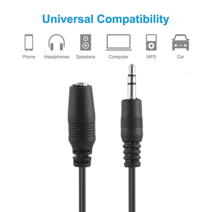 3.5mm Male to 3.5mm Female Converter Cable, 1.5m - Aux Cable by buy2fix | Online Shopping UK | buy2fix