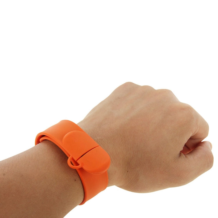 Silicone Bracelet USB Flash Disk with 8GB Memory(Orange) - USB Flash Drives by buy2fix | Online Shopping UK | buy2fix