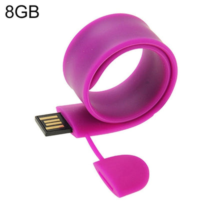 Silicone Bracelet USB Flash Disk with 8GB Memory(Purple) - USB Flash Drives by buy2fix | Online Shopping UK | buy2fix