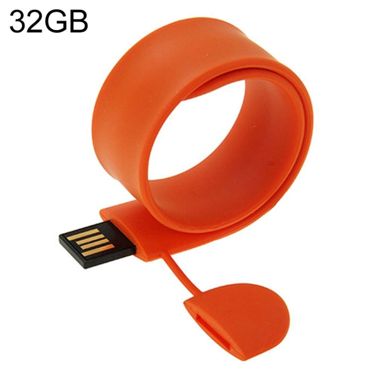 Silicone Bracelet USB Flash Disk with 32GB Memory(Orange) - USB Flash Drives by buy2fix | Online Shopping UK | buy2fix