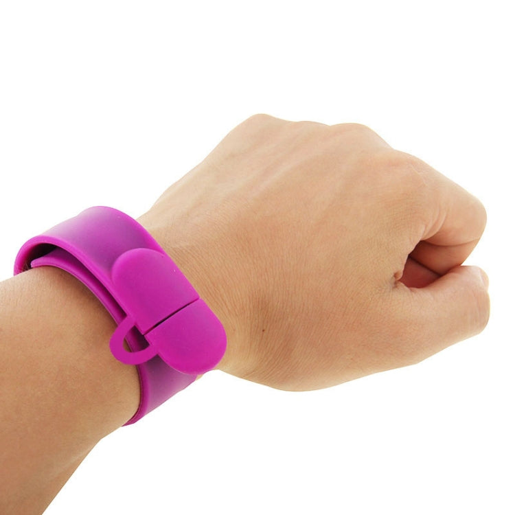 Silicone Bracelet USB Flash Disk with 32GB Memory(Purple) - USB Flash Drives by buy2fix | Online Shopping UK | buy2fix