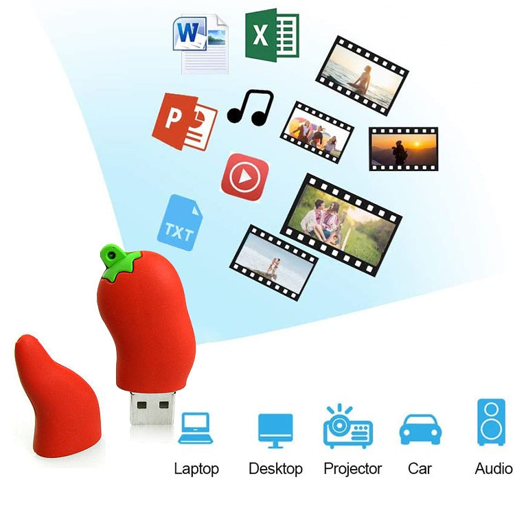 Hot Pepper Shape 16GB USB Flash Disk(Red) - USB Flash Drives by buy2fix | Online Shopping UK | buy2fix