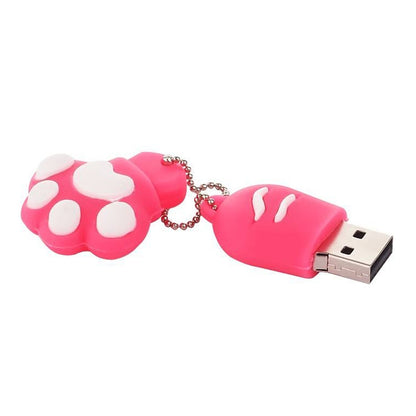 2GB Bear Paw Shaped Silicone USB 2.0 Flash Disk with Anti Dust Cup(Red plum) - USB Flash Drives by buy2fix | Online Shopping UK | buy2fix