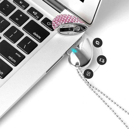 Heart Shaped Diamond Jewelry USB Flash Disk, Special for Valentines Day Gifts (2GB) - USB Flash Drives by buy2fix | Online Shopping UK | buy2fix