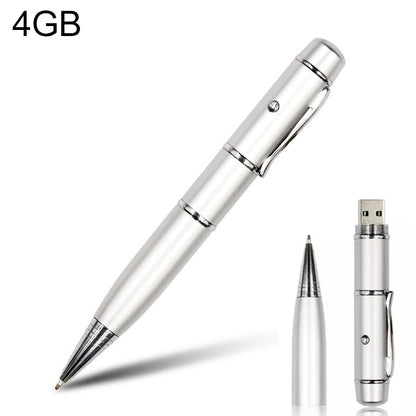 3 in 1 Laser Pen Style USB Flash Disk, Silver (4GB)(Silver) - Computer & Networking by buy2fix | Online Shopping UK | buy2fix