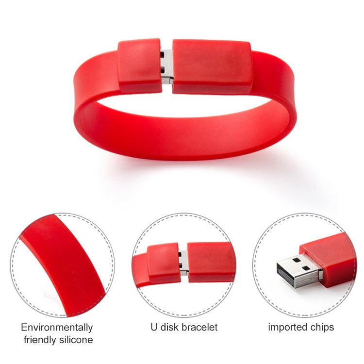 8GB Silicon Bracelets USB 2.0 Flash Disk(Yellow) - USB Flash Drives by buy2fix | Online Shopping UK | buy2fix