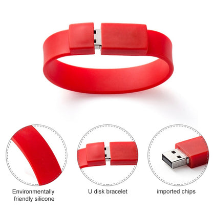 2GB Silicon Bracelets USB 2.0 Flash Disk(Red) - USB Flash Drives by buy2fix | Online Shopping UK | buy2fix