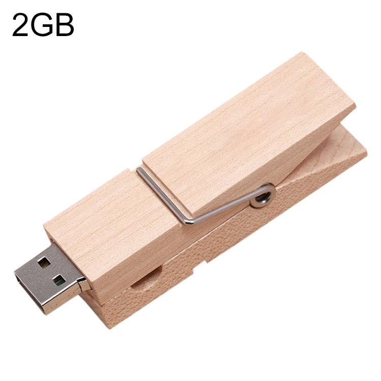 2 GB Wood Clip Style USB Flash Disk - USB Flash Drives by buy2fix | Online Shopping UK | buy2fix