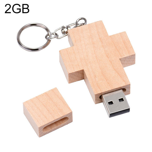 2 GB Wood Cross Style USB Flash Disk - USB Flash Drives by buy2fix | Online Shopping UK | buy2fix