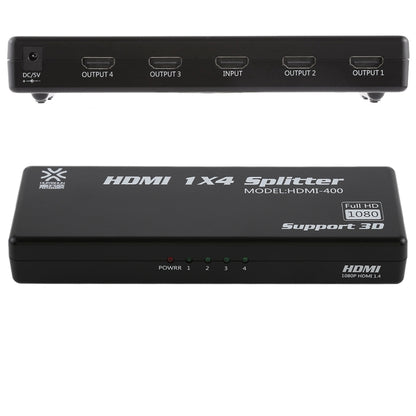 HDMI-400 V1.4 1080P Full HD 1 x 4 HDMI Amplifier Splitter, Support 3D - Splitter by buy2fix | Online Shopping UK | buy2fix