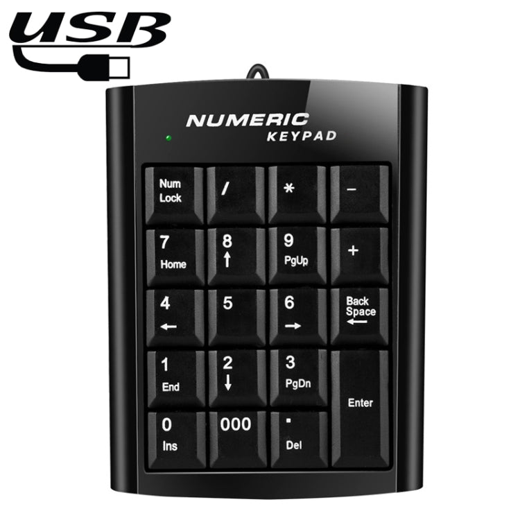 Mini USB Numeric keyboard with 19 keys(Black) - Mini Keyboard by buy2fix | Online Shopping UK | buy2fix